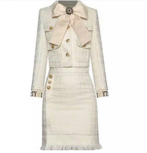 "Pretty love"  Cream tweed suit set