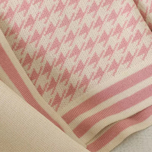 Sugar Pink Dogtooth knitted Twosie set