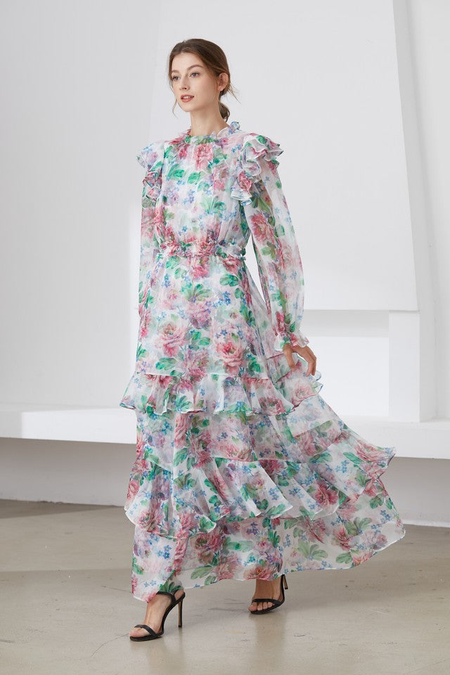 Romantic meadow tiered ruffle dress 2025