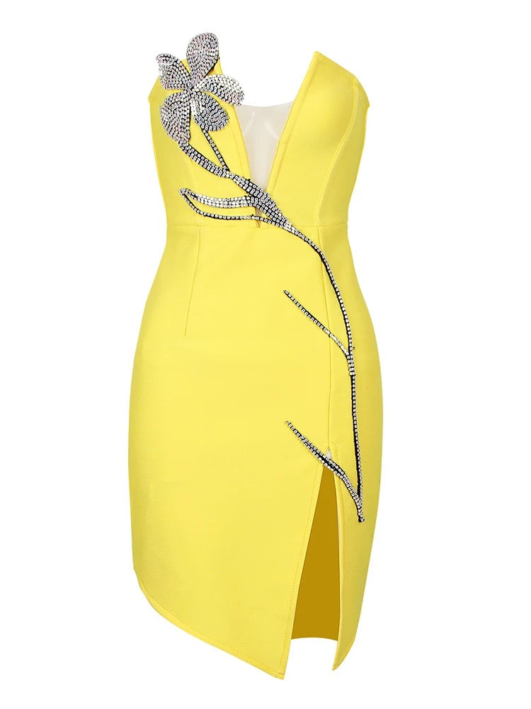 Yellow Diamond Mini Dress