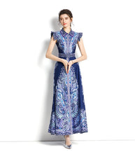 Load image into Gallery viewer, *NEW Deep Navy &amp; Paisley Maxi Dress