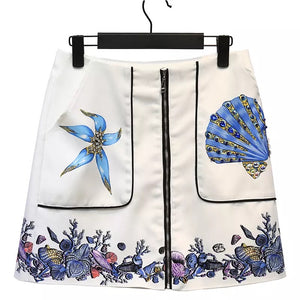 "She sells seashells" white embellished skirt PART 2