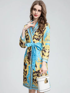 Venetian Vintage Printed Belted Coat