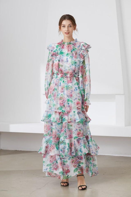 muted flower dress sample sale