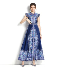 Load image into Gallery viewer, Paisley Maxi Dress - comes in navy and white