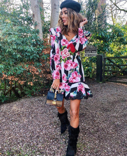 Comino couture on sale striped rose dress