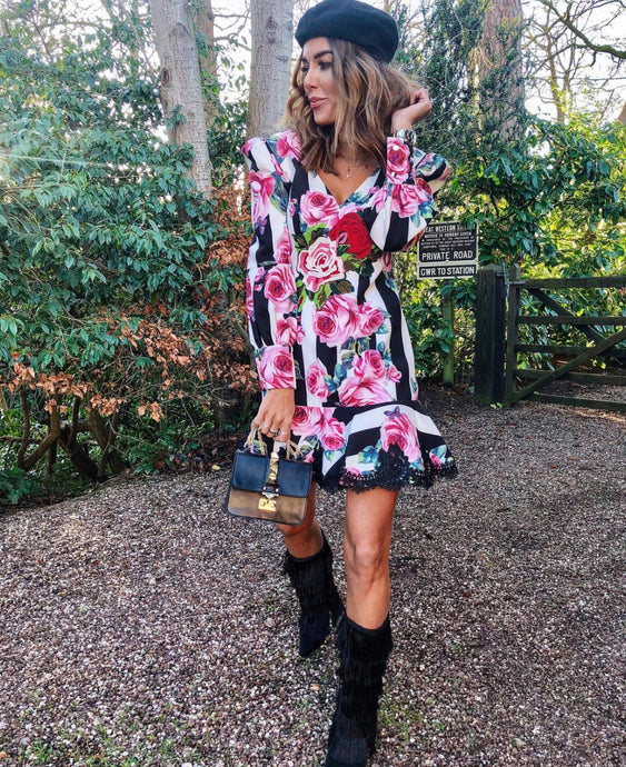 Striped Rose Dress