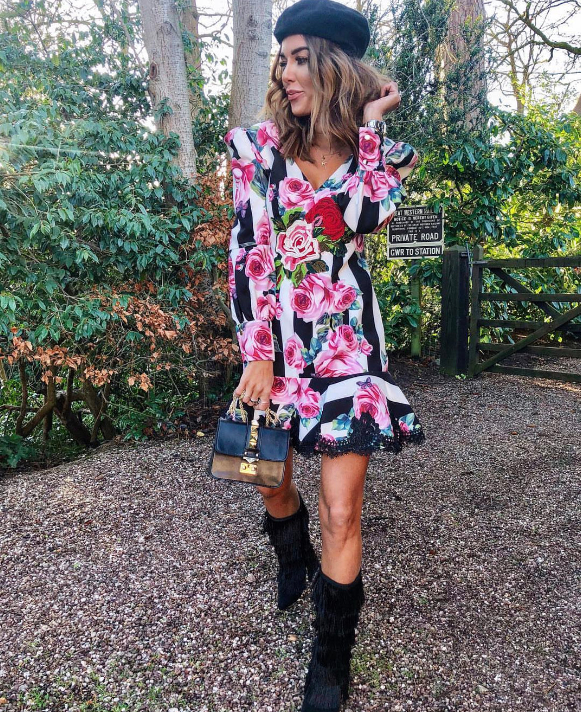 Striped Rose Dress