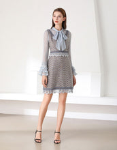 Load image into Gallery viewer, Blue bow Chic Mini dress