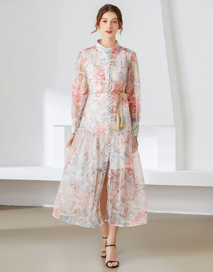 Gelato pastel floral midi dress