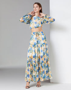 Feeling hot crop and maxi floral skirt set *WAS £145*