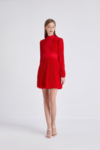 Load image into Gallery viewer, Crimson button up mini dress
