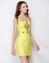 Load image into Gallery viewer, Sunshine Embellished Strappy Mini Dress