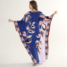 Load image into Gallery viewer, Midnight Blue falling leaves maxi dress