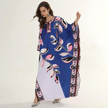 Load image into Gallery viewer, Midnight Blue falling leaves maxi dress