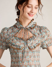 Load image into Gallery viewer, Flowerdrop asymmetric mini dress
