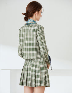 "Buckle up" green check two piece set