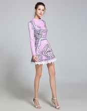 Load image into Gallery viewer, Lilac embellished Vintage Skater dress