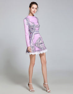 Lilac embellished Vintage Skater dress
