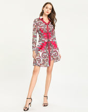 Load image into Gallery viewer, ‘Paisley for days’ hot pink shirt dress with corset belt *WAS £145*