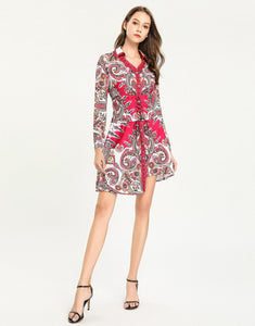 ‘Paisley for days’ hot pink shirt dress with corset belt *WAS £145*
