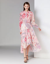 Load image into Gallery viewer, Thistle &amp; flower pink two piece with zigzag hem *WAS £145*