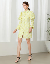 Load image into Gallery viewer, Daffodil yellow floral mini dress