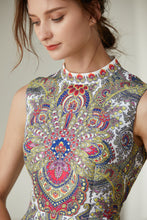 Load image into Gallery viewer, The Ornate bauble sleeveless skater dress