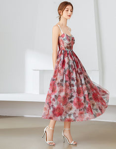Faded rose bralette style midi dress