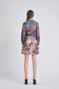 Eyes on you watercolour mini dress