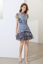 Load image into Gallery viewer, &#39;Blissful Blue floral&#39; short sleeve mini dress