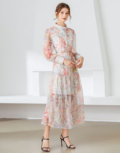 Gelato pastel floral midi dress