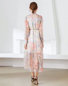 Gelato pastel floral midi dress