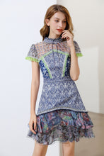 Load image into Gallery viewer, &#39;Blissful Blue floral&#39; short sleeve mini dress