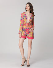 Load image into Gallery viewer, Pink with patterns playsuit Sample sale