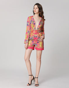 Pink with patterns playsuit Sample sale