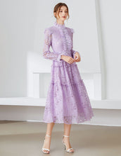 Load image into Gallery viewer, Lilac Lavender lace Midi dress