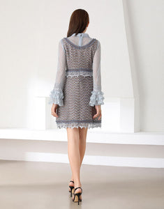 Blue bow Chic Mini dress