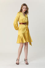 Load image into Gallery viewer, yellow dress with belt sample sale