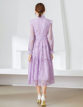 Load image into Gallery viewer, Lilac Lavender lace Midi dress