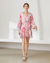 Load image into Gallery viewer, Thistle &amp; flower pink mini dress *WAS £135*