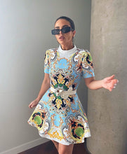Load image into Gallery viewer, Sun and star emblem skater dress