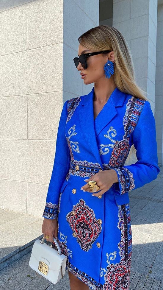 Electric Blue Blazer Dress