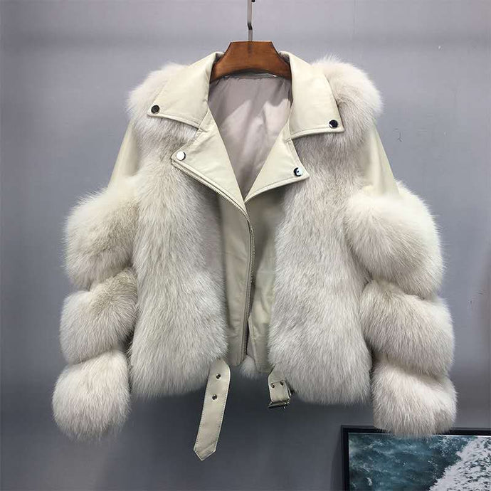 New Pu Leather Faux Fur Jacket *WAS £145*