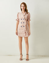 Load image into Gallery viewer, Pink Checked mini dress with belt