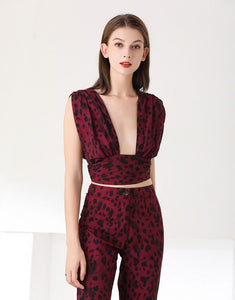 Maroon Leopard Luxe two piece set