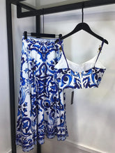 Load image into Gallery viewer, Tile print bralette &amp; skirt