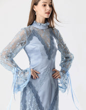 Load image into Gallery viewer, Elegant Light blue lace slip maxi dress *WAS £180*