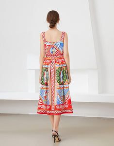 The knight tapestry midi dress