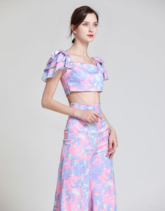 Pastel print two piece set Sample sale